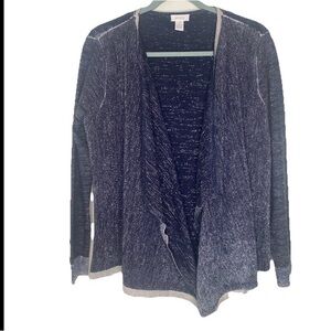 Chicos Open Front Waterfall Cardigan Sweater L